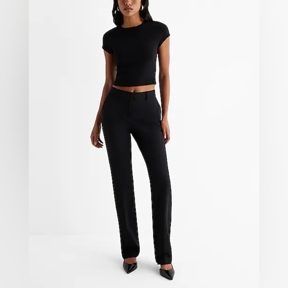 Express Editor mid-rise trousers. 12R. Never worn. Black.